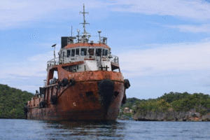 Kapal Sesmik di laut arguni