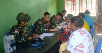 Satgas Yonif 763/SBA Berikan Pelayanan Medis Gratis di Pos Bori Raya