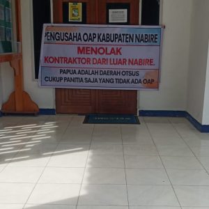 Pengusaha Asli Papua Palang Kantor Satker Wilayah VII Tadi
