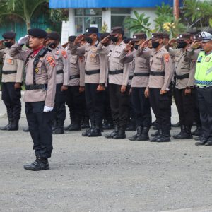 Pengamanan Nataru, Polres Nabire Apel Gelar Pasukan Operasi Lilin 2022