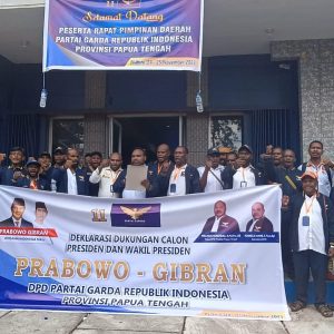 Partai Garuda Papua Tengah Deklarasi Menangkan Prabowo–Gibran