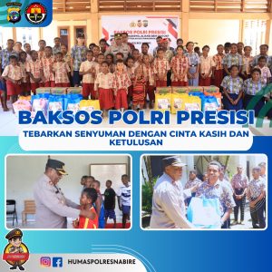 Polres Nabire Laksanakan Bakti Sosial Polri Presisi Rangkul Pelajar dan Mahasiswa dengan Cinta Kasih