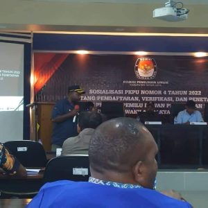 KPU Intan Jaya Sosialisasi PKPU Nomor 4 Tahun 2022